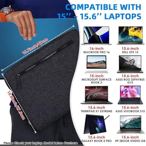 Eono Persönliche Laptoptasche für 15,6-Zoll-Laptops (Dunkelgrau)
