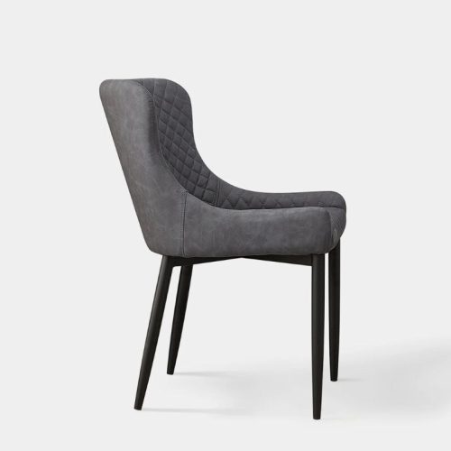 Dundas, Esszimmerstühle, 2er-Set – graues Kunstleder