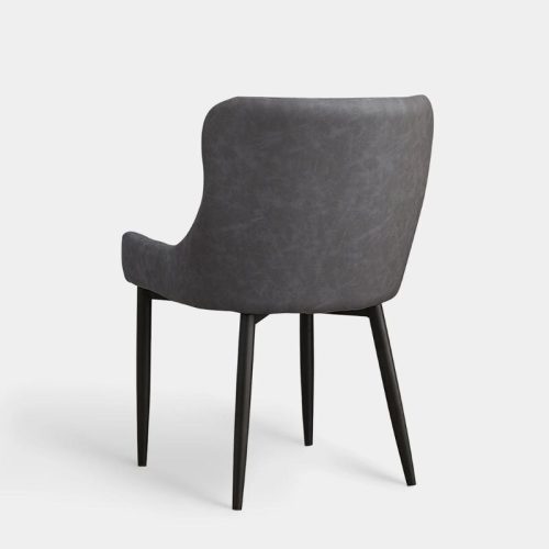 Dundas, Esszimmerstühle, 2er-Set – graues Kunstleder