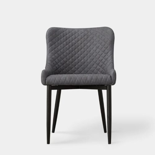 Dundas, Esszimmerstühle, 2er-Set – graues Kunstleder