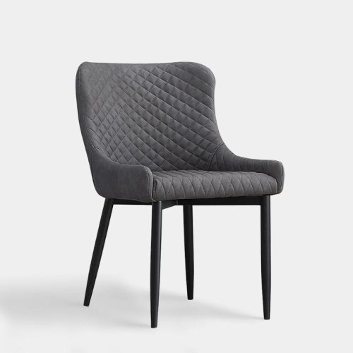 Dundas, Esszimmerstühle, 2er-Set – graues Kunstleder