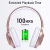 LETSCOM H10 Bluetooth-Kopfhörer – Over-Ear, 100 Stunden Akkulaufzeit – Roségold