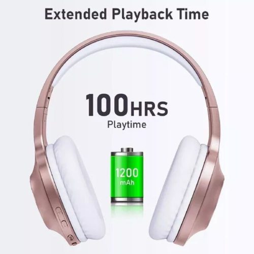 LETSCOM H10 Bluetooth-Kopfhörer – Over-Ear, 100 Stunden Akkulaufzeit – Roségold