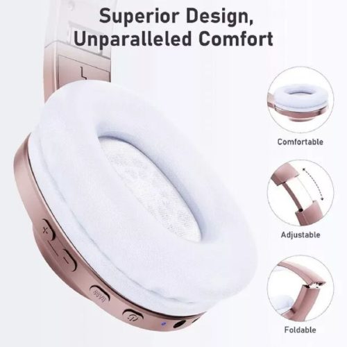 LETSCOM H10 Bluetooth-Kopfhörer – Over-Ear, 100 Stunden Akkulaufzeit – Roségold