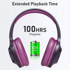   LETSCOM H10 Bluetooth-Kopfhörer – Over-Ear, 100 Stunden Akkulaufzeit – Lila