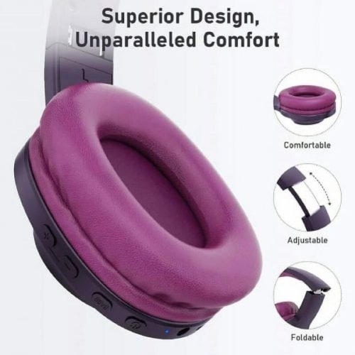 LETSCOM H10 Bluetooth-Kopfhörer – Over-Ear, 100 Stunden Akkulaufzeit – Lila