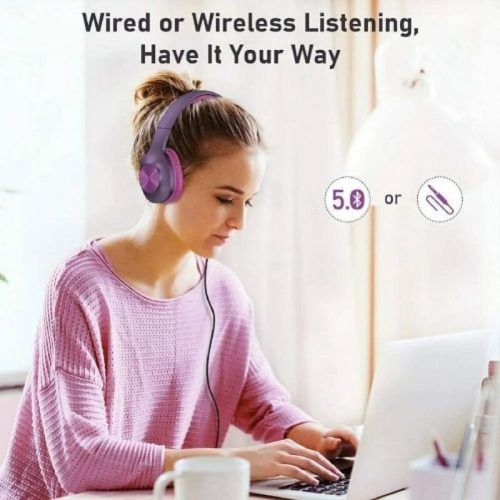 LETSCOM H10 Bluetooth-Kopfhörer – Over-Ear, 100 Stunden Akkulaufzeit – Lila