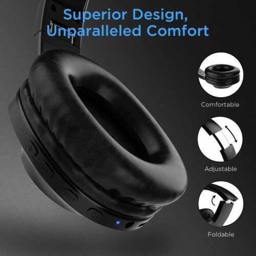 LETSCOM H10 Bluetooth-Kopfhörer – Over-Ear, 100 Stunden Akkulaufzeit – Schwarz