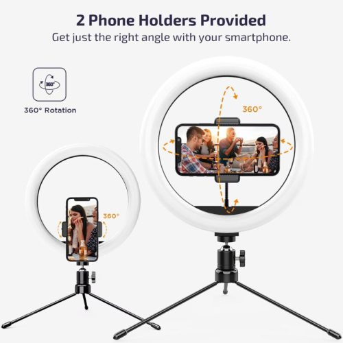 Letscom F-531 25 cm LED-Ringlicht mit Ständer und Bluetooth-Fernbedienung
