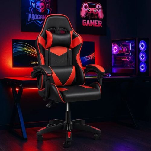 Insma Schwarz-Roter ergonomischer Gamer-Stuhl
