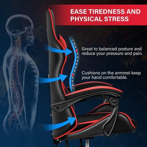Insma Schwarz-Roter ergonomischer Gamer-Stuhl