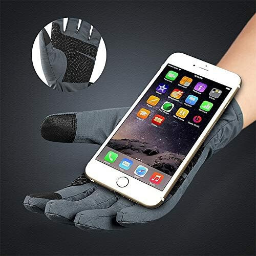 Naturehike Winter wasserdichte warme Touchscreen-Skihandschuhe XL (Schwarz)