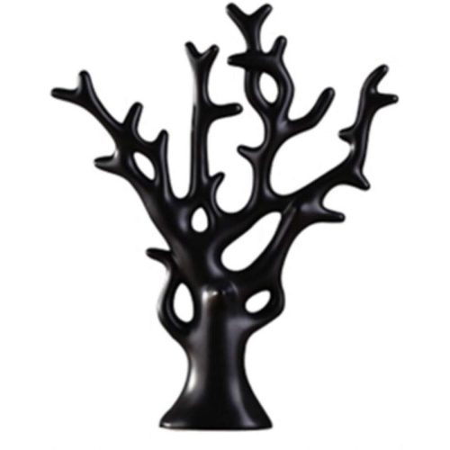 Handgefertigte Keramik-Glücksbaumstatue (schwarz)