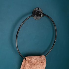 Handtuchring aus Schmiedeeisen (schwarz)