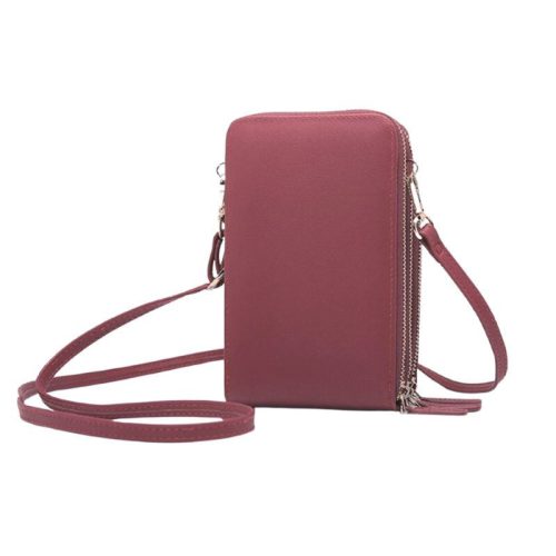 Modische Handyhalter-Umhängetasche (Burgunderrot)