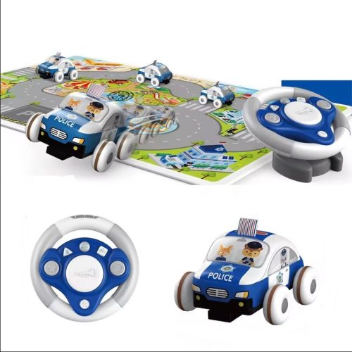 Ferngesteuertes Autospielzeug aus weichem Material für Babys mit Spielmatte (Polizeiauto)