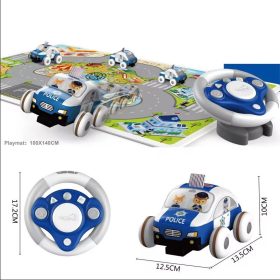   Ferngesteuertes Autospielzeug aus weichem Material für Babys mit Spielmatte (Polizeiauto)