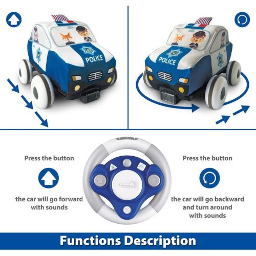 Ferngesteuertes Autospielzeug aus weichem Material für Babys mit Spielmatte (Polizeiauto)