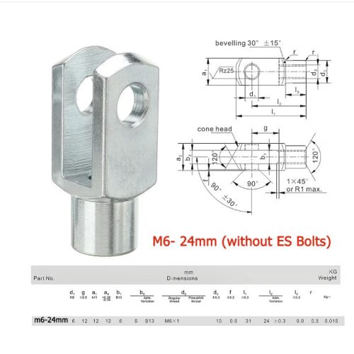 Endmontage der Gasfederstrebe ohne ES, 1Paar M8-32 mm