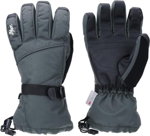 Sefzone Touchscreen-Skihandschuhe für Herren/Damen, M(Graublau)