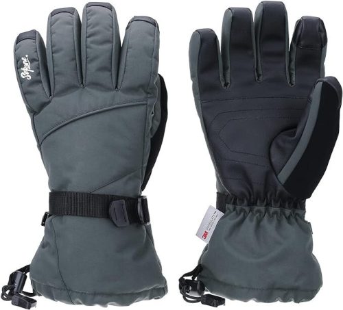 Sefzone Touchscreen-Skihandschuhe für Herren/Damen L (Graublau)