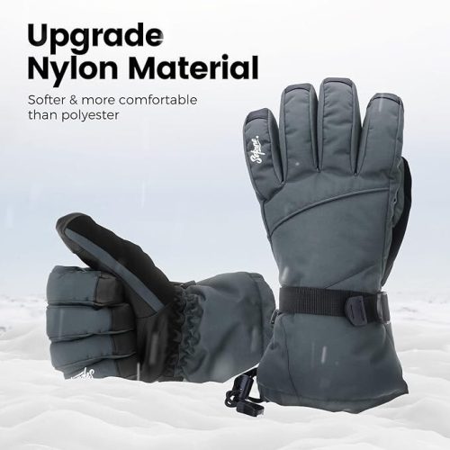 Sefzone Touchscreen-Skihandschuhe für Herren/Damen L (Graublau)
