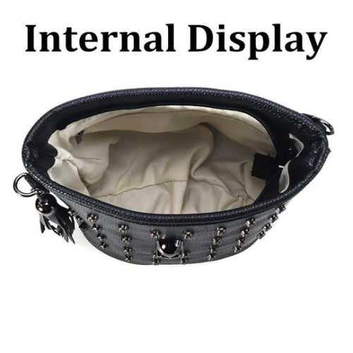 Modische Damenhandtasche mit Totenkopfmuster (Schwarz)