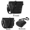 Modische Damenhandtasche mit Totenkopfmuster (Schwarz)