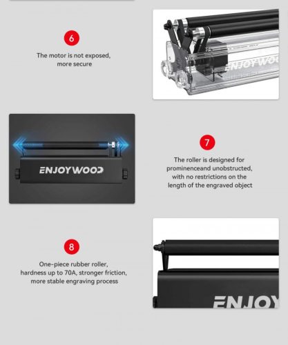 ENJOYWOOD R3 PRO Drehwalze, abnehmbares Stützmodul