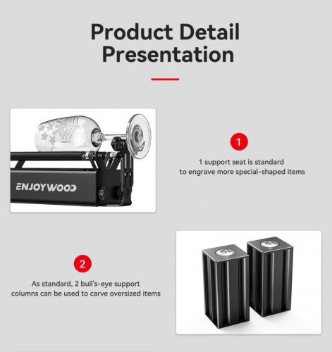 ENJOYWOOD R3 PRO Drehwalze, abnehmbares Stützmodul