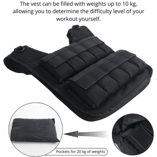 Verstellbare Gewichtsweste 10 kg – mit abnehmbaren Gewichten, für Bodyweight-Training und Fitness