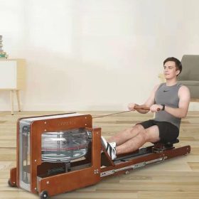   Joysong Premium Rudergerät aus Holz mit Wasserwiderstandssystem, intelligenten Funktionen und Display