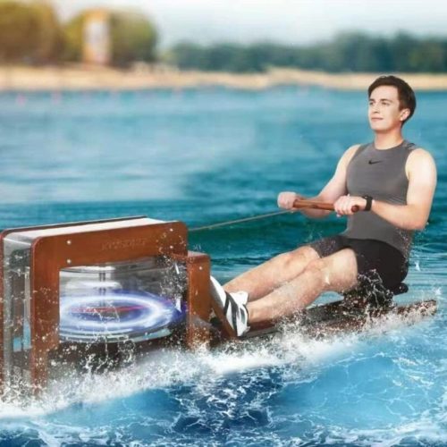 Joysong Premium Rudergerät aus Holz mit Wasserwiderstandssystem, intelligenten Funktionen und Display