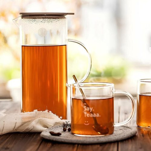 Buydeem CD2003 Teekanne aus Glas, 1200 ml