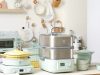 Buydeem G564 Elektrischer Multifunktions-Dampfgarer mit Kochtöpfen, 10 l (grün)