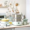 Buydeem G564 Elektrischer Multifunktions-Dampfgarer mit Kochtöpfen, 10 l (grün)