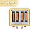 Buydeem DT640E Kenyérpirító – 4 szeletes, Citromsárga Retro Design