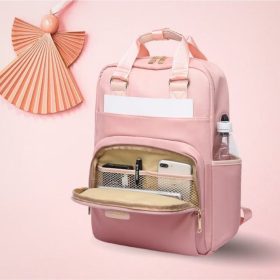 J.Qmei Laptop-Rucksack mit USB-Anschluss (Rosa)