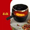 Nineshield Konvektionsofen mit rotierender Klinge, Airfryer, 8l, 1500 W, schwarz
