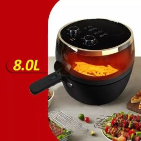   Nineshield Konvektionsofen mit rotierender Klinge, Airfryer, 8l, 1500 W, schwarz