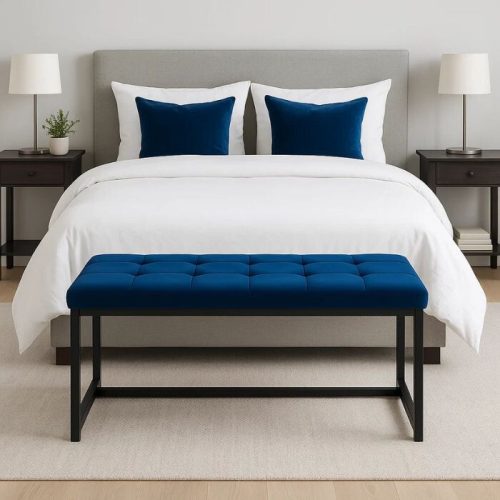 Wyn-Bank, für das Esszimmer, für das Ende des Bettes, königsblauer Samt