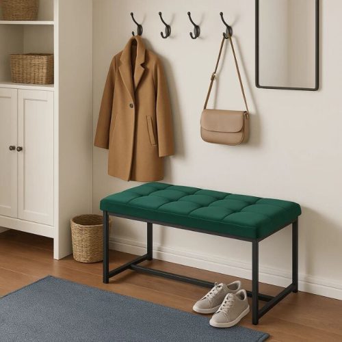 Wyn Bank, für das Esszimmer, für das Ende des Bettes, dunkelgrüner Samt