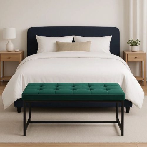 Wyn Bank, für das Esszimmer, für das Ende des Bettes, dunkelgrüner Samt