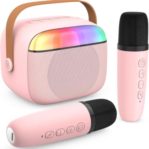 PKBD Karaoke-Maschinen-Set für Kinder, Rosa