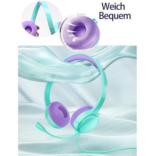 Mpow Kinder-Headset (Mint-Lila)