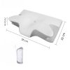 Blux Ergonomisches Nacken- und Schlafkissen aus Memory-Schaum in Schmetterlingsform – 56×32×10 cm, Grau – Weiß