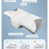 Blux Ergonomisches Nacken- und Schlafkissen aus Memory-Schaum in Schmetterlingsform – 56×32×10 cm, Grau – Weiß
