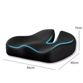   Blux Ergonomisches Sitzkissen aus Memory-Schaum – Mit abnehmbarem, waschbarem Bezug, 40×36×11 cm – Schwarz
