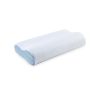 Blux Orthopädisches Nackenkissen aus Memory-Schaum – Hypoallergen, mit waschbarem Bezug, 55×35 cm, Weiß - Blau