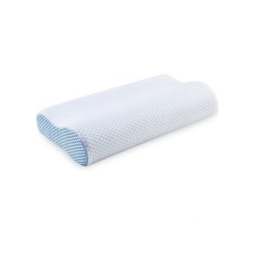   Blux Orthopädisches Nackenkissen aus Memory-Schaum – Hypoallergen, mit waschbarem Bezug, 55×35 cm, Weiß - Blau